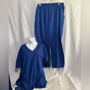 Butter Soft Scrub Set Women’s 4X Blue Top & Pants Comfortable Stretch